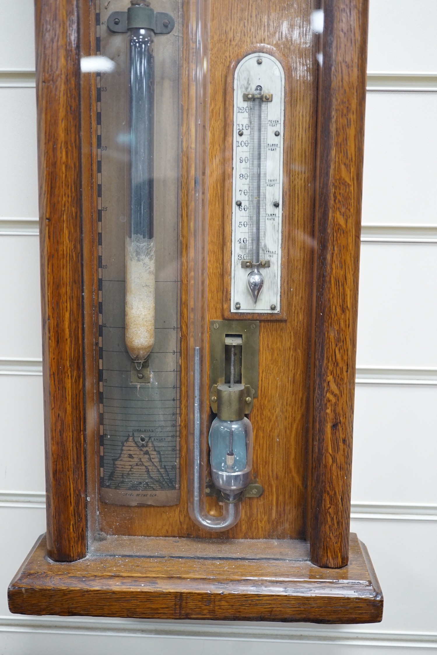 An Admiral Fitzroy oak cased barometer, 117cm *Please note the sale commences at 9am.